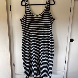 Striped, Fitted Dress with Built In Bra
